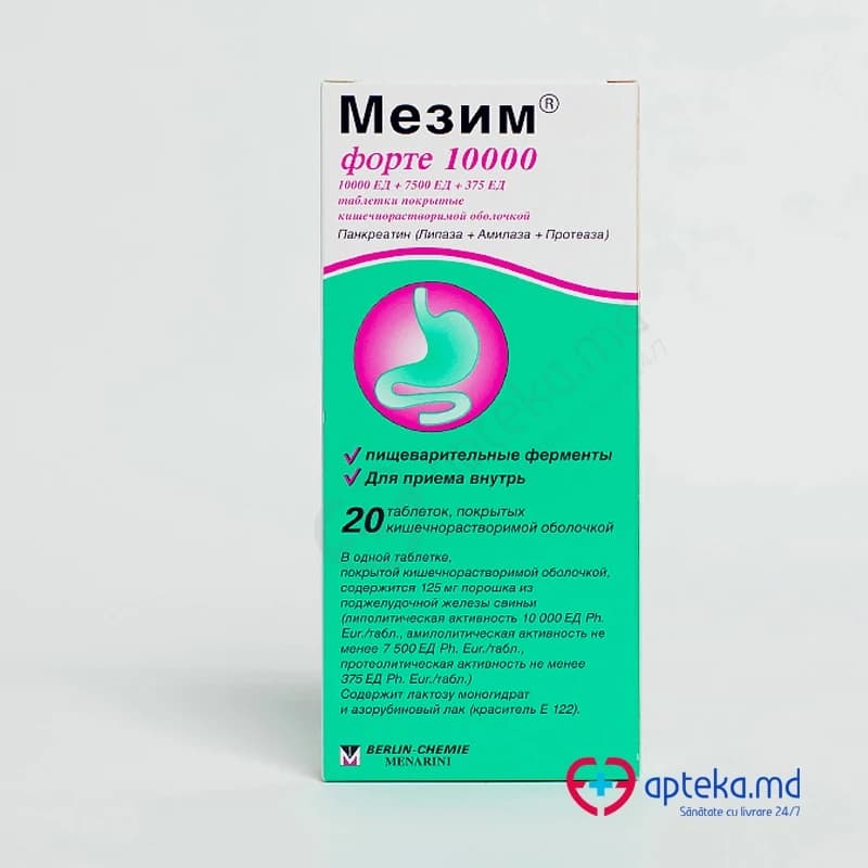 Mezym forte 10000 comp. gastrorez. 125 mg (10000 UA + 7500 UA + 375 UA) N10x2