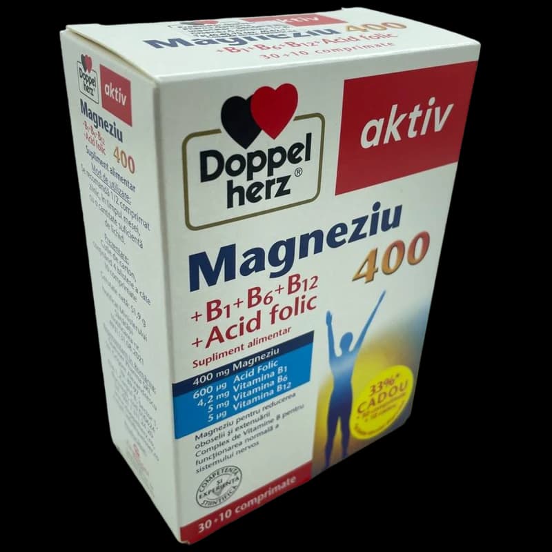 Doppelherz Magneziu 400mg+Vit.B+Ac.Folic N30+10