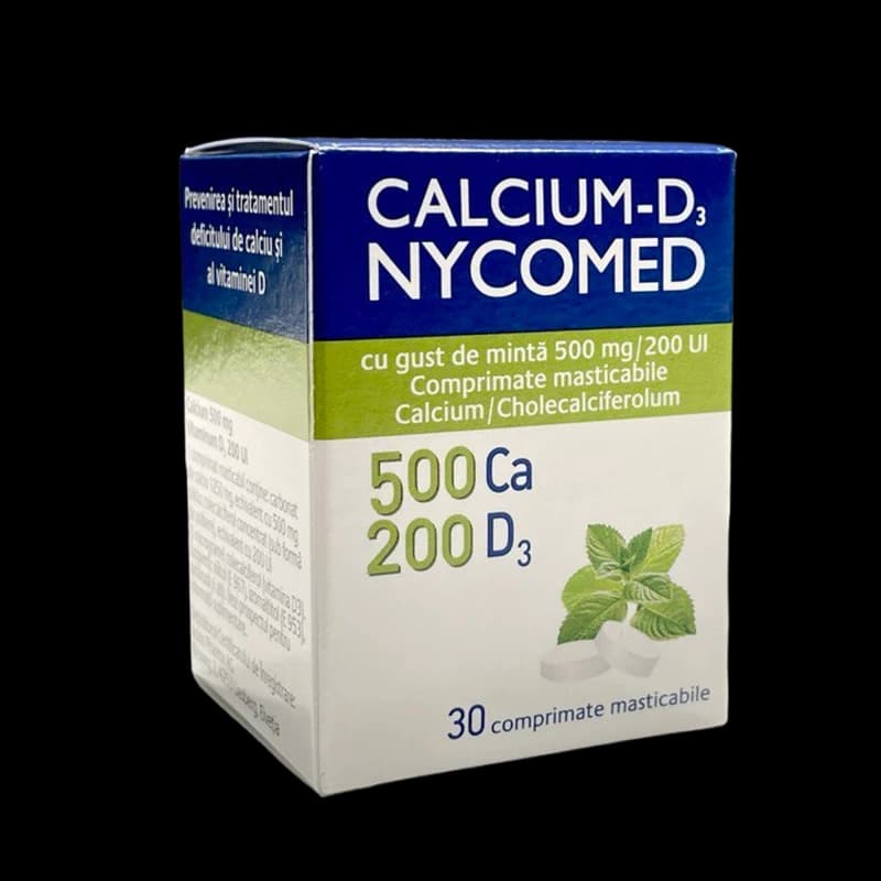 Calcium-D3 Nycomed cu gust de minta comp. masticab. N30