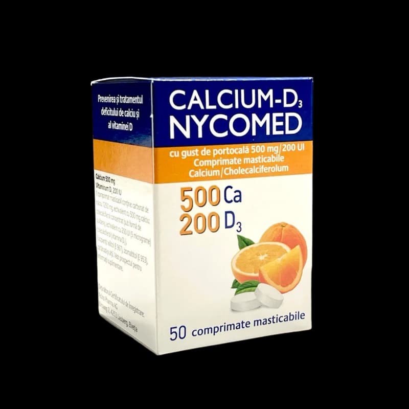 Calcium-D3 Nycomed cu gust de portocala comp. masticab. N50