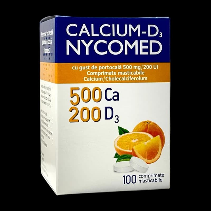 Calcium - D3 Nycomed cu gust de portocala comp. masticab. N100